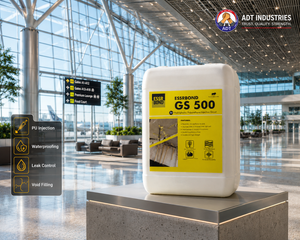 Polyurethane injection grout ESSRBOND GS 500 being injected into concrete crack — full depth crack sealing leakage control India
