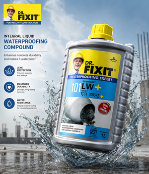 Dr. Fixit 101 Pidiproof LW+ — integral liquid waterproofing compound for concrete and mortar, cement tonic by Pidilite