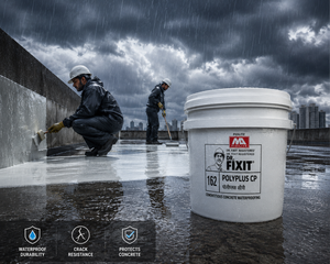 Dr. Fixit Polyplus CP Admix — advanced crystalline waterproofing chemical that self-seals capillaries and micro-cracks in concrete