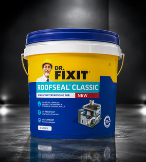 Dr. Fixit ROOFSEAL Classic — reliable acrylic elastomeric waterproofing chemical for terrace waterproofing and roof leakage repair