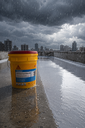 Sikalastic-520 Cool Coat Fibers IN — trusted fiber-reinforced waterproof roof coating by Sika India for waterproofing contractors India
