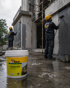 Dr. Fixit RAINCOAT Classic — reliable acrylic elastomeric waterproofing chemical for wall leakage solution and long-term facade protection India