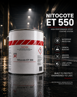 Fosroc Nitocote ET 550 two-component epoxy tar protective coating — heavy duty waterproofing for concrete tanks sewage industrial structures India