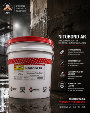 Fosroc Nitobond AR acrylic resin polymer bonding agent — concrete plaster bonding for repair mortar cementitious waterproofing India