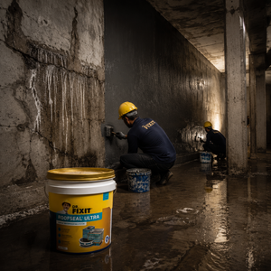 Dr. Fixit Roofseal Ultra elastomeric coating — strongest waterproofing solution for roof that eliminates wall seepage and roof leakage