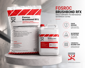 Fosroc Brushbond RFX — two-component cementitious waterproofing coating by Fosroc Chemicals India for concrete and masonry surfaces