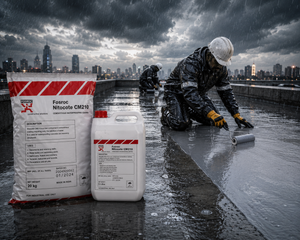 Fosroc Nitocote CM 210 — polymer-modified cementitious waterproofing chemical that seals capillary pores and resists hydrostatic pressure