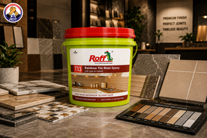 Roff Rainbow Tile Mate Epoxy applied into tile joints in a bathroom