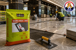 Bronco Dura NSA fixing tiles on a difficult wall surface