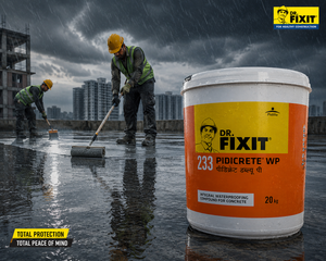 Pidicrete WP by Dr. Fixit — high-performance waterproofing chemical that forms an impermeable matrix against moisture ingress