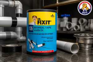 Dr. Fixit Bathseal Tape cold applied waterproofing tape on a wet area joint
