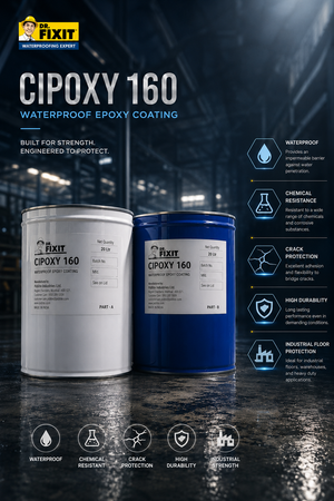 Dr Fixit CIPOXY 16D epoxy waterproofing compound product — two-component crack repair and basement waterproofing solution India