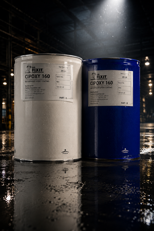 Dr Fixit CIPOXY 16D packaging — epoxy-based waterproofing chemicals for bathroom basement and water tank waterproofing India