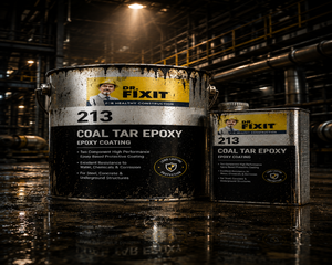 Dr Fixit Coal Tar Epoxy 213 product packaging — two-component epoxy tar protective coating Pidilite Industries India