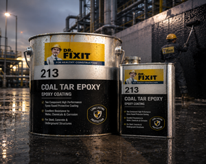Dr Fixit Coal Tar Epoxy product close up — epoxy tar coating specifications for concrete steel and underground waterproofing India
