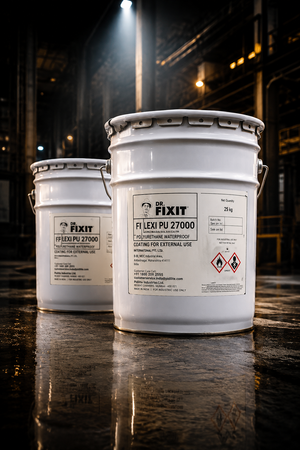 DR FIXIT FLEXI PU 270(I) PU elastomeric coating can — Dr Fixit waterproofing chemicals for roof and terrace waterproofing India
