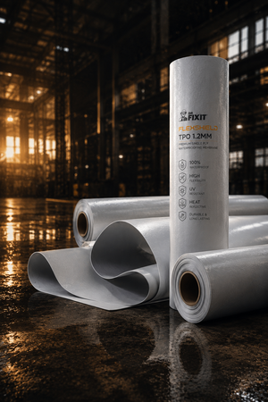 Dr Fixit Flexshield TPO 1.2MM hot-air welding joint application — TPO waterproofing membrane thermal seam fusing for contractors India