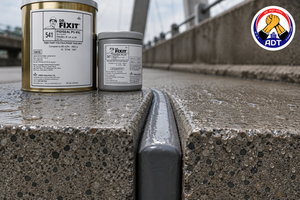 Dr. Fixit Pidiseal PS 41G sealing a joint in a water retaining reservoir