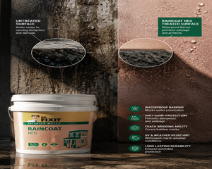 Dr. Fixit RAINCOAT Neo elastomeric coating — seamless wall waterproofing solution that prevents wall seepage and moisture ingress