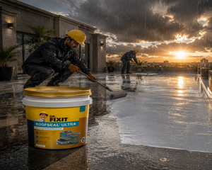 Dr. Fixit Roofseal Ultra — maximum elongation acrylic waterproof roof coating with superior crack bridging on concrete and masonry