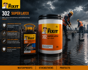 Dr. Fixit Super Latex — styrene butadiene rubber waterproofing chemical for roof, terrace, basement and bathroom protection