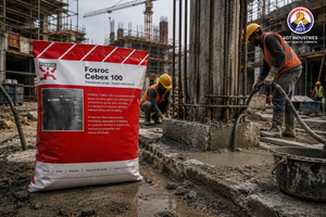 Grouted base plate connection with FOSROC CEBEX 100 — expansive cement grout admixture full contact bearing India