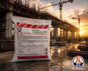 Fosroc Conbextra GP2 non-shrink general purpose cement grout — machine base anchor bolt column base plate structural grouting India