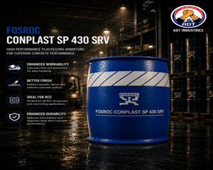 Fosroc Conplast SP430 SRV SNF slump-retaining superplasticizer — extended workability concrete admixture ready-mix transit India