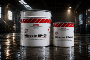 Fosroc Nitocote EP 405 applied on concrete water tank surface — epoxy protective waterproofing coating chemical resistant India