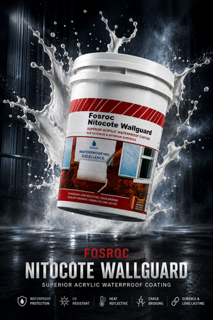 Fosroc Nitocote Wall Guard — cementitious waterproofing chemical for basement walls retaining walls and exterior facade wall seepage India