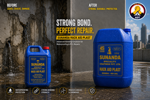 Hack Aid Plast product close up — polymer bonding agent specifications Sunanda Speciality Coatings India
