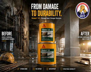 Sikadur 32 low-viscosity two-component epoxy bonding agent — structural concrete bonding new to old concrete damp surface Sika India