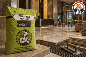 Bronco Duratile Mortar fixing ceramic and mosaic tiles on a floor