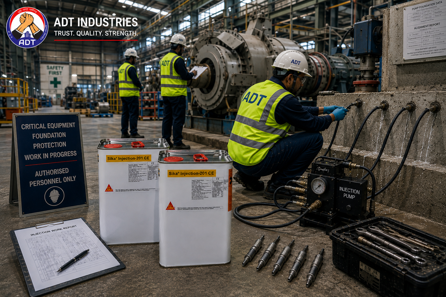 Sika Injection-201 CE construction chemical — hydrophobic PU injection grout flexible crack sealing joint waterproofing durable India