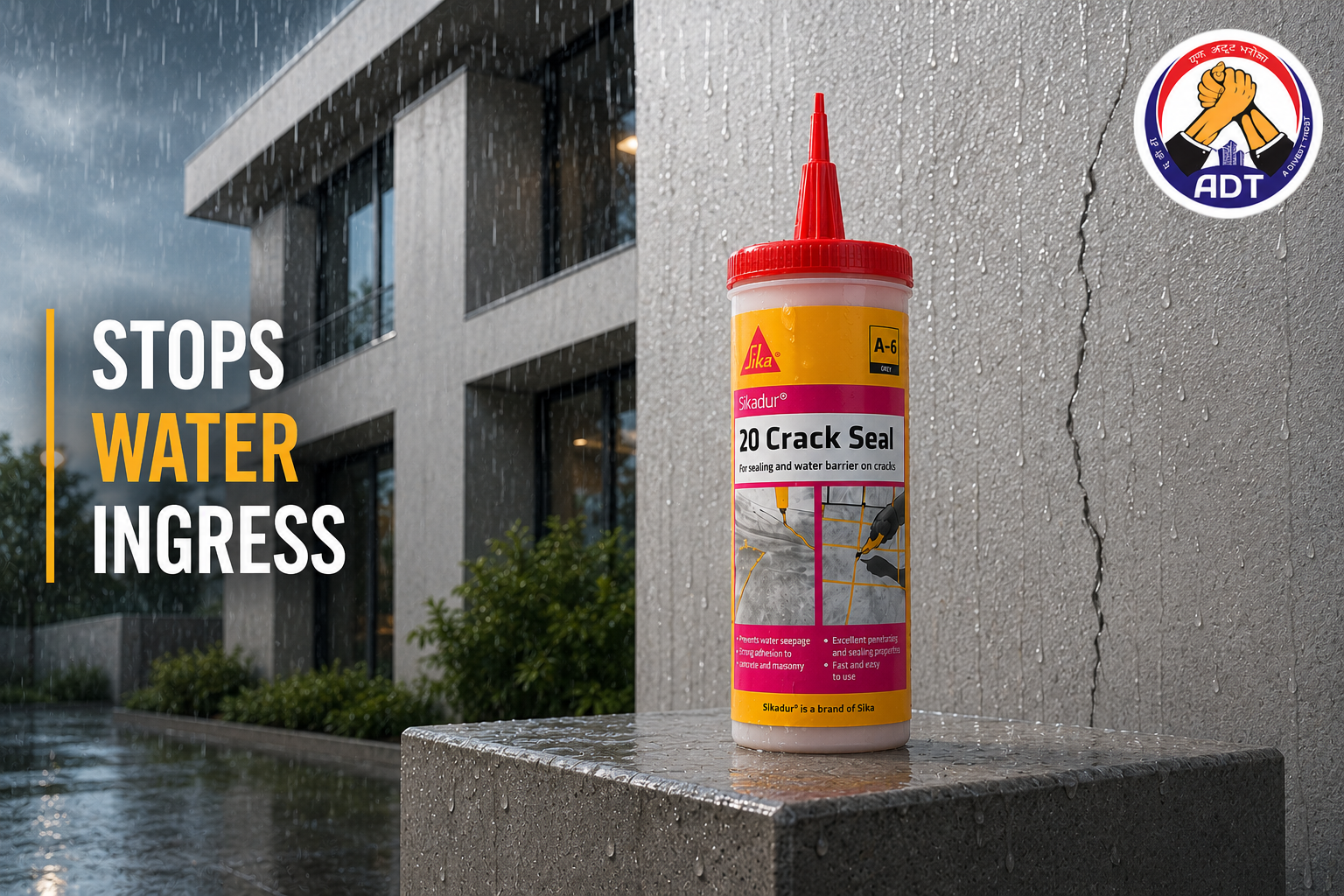 Sikadur-20 Crackseal construction chemical — low-viscosity epoxy crack sealer concrete floor pavement crack repair India

