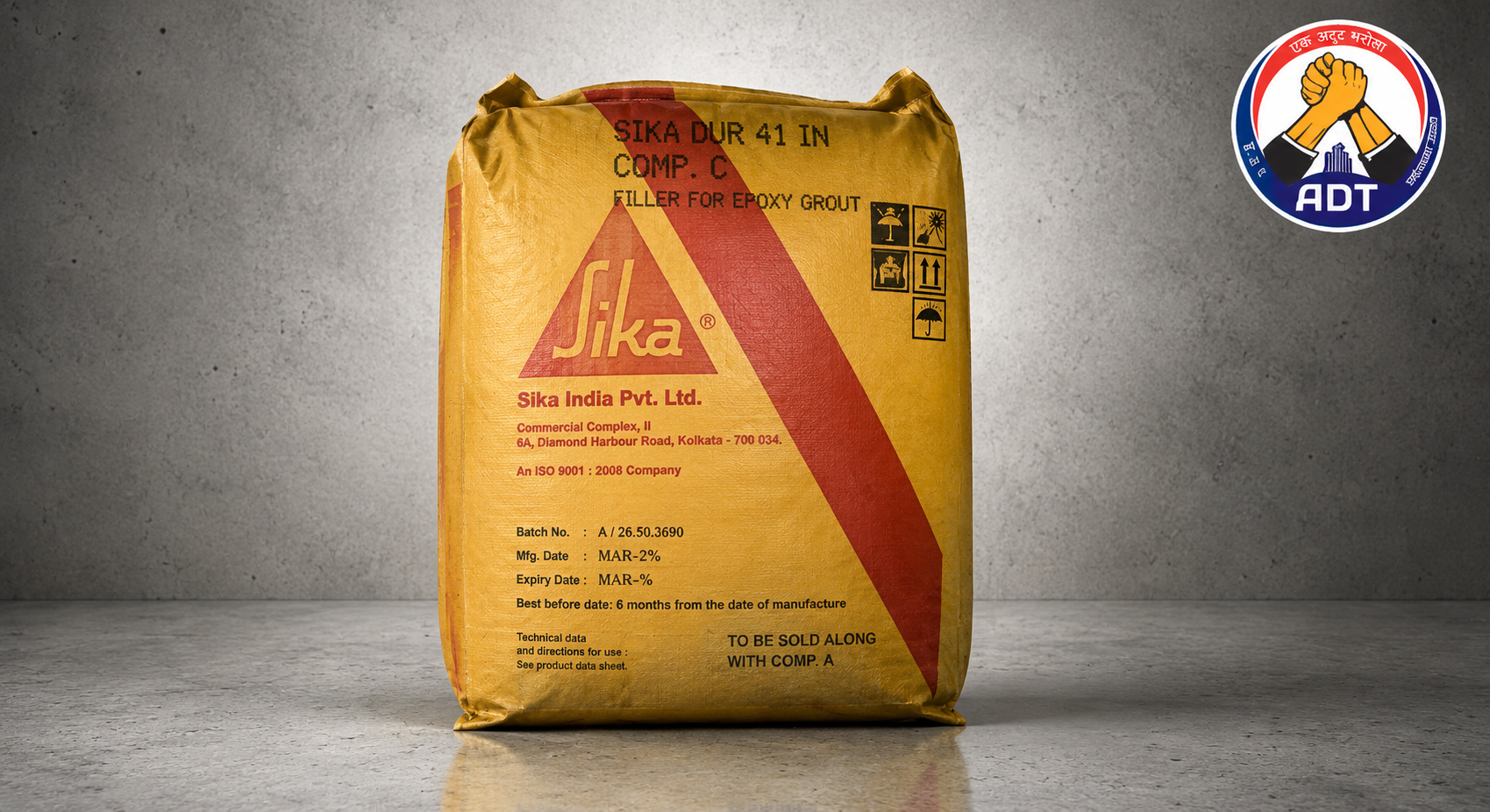 Sikadur-41 product packaging — three-component epoxy repair mortar Sika India Pvt Ltd
