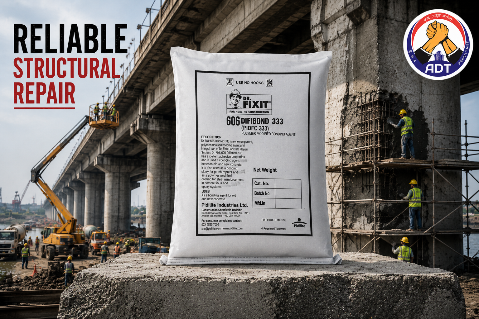 Dr. Fixit Piditop 333 hardened abrasion resistant concrete floor in a warehouse