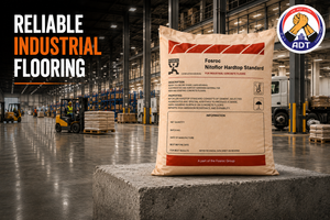 Fosroc Nitoflor Hardtop hardened industrial floor in a warehouse loading bay