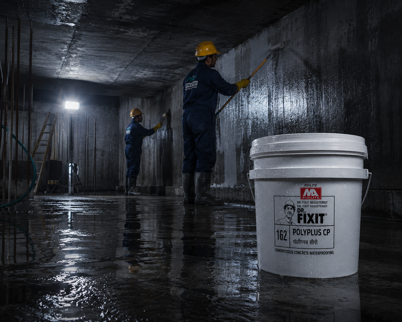 Dr. Fixit Polyplus CP Admix — trusted crystalline waterproofing material that activates on contact with moisture for lifelong protection




