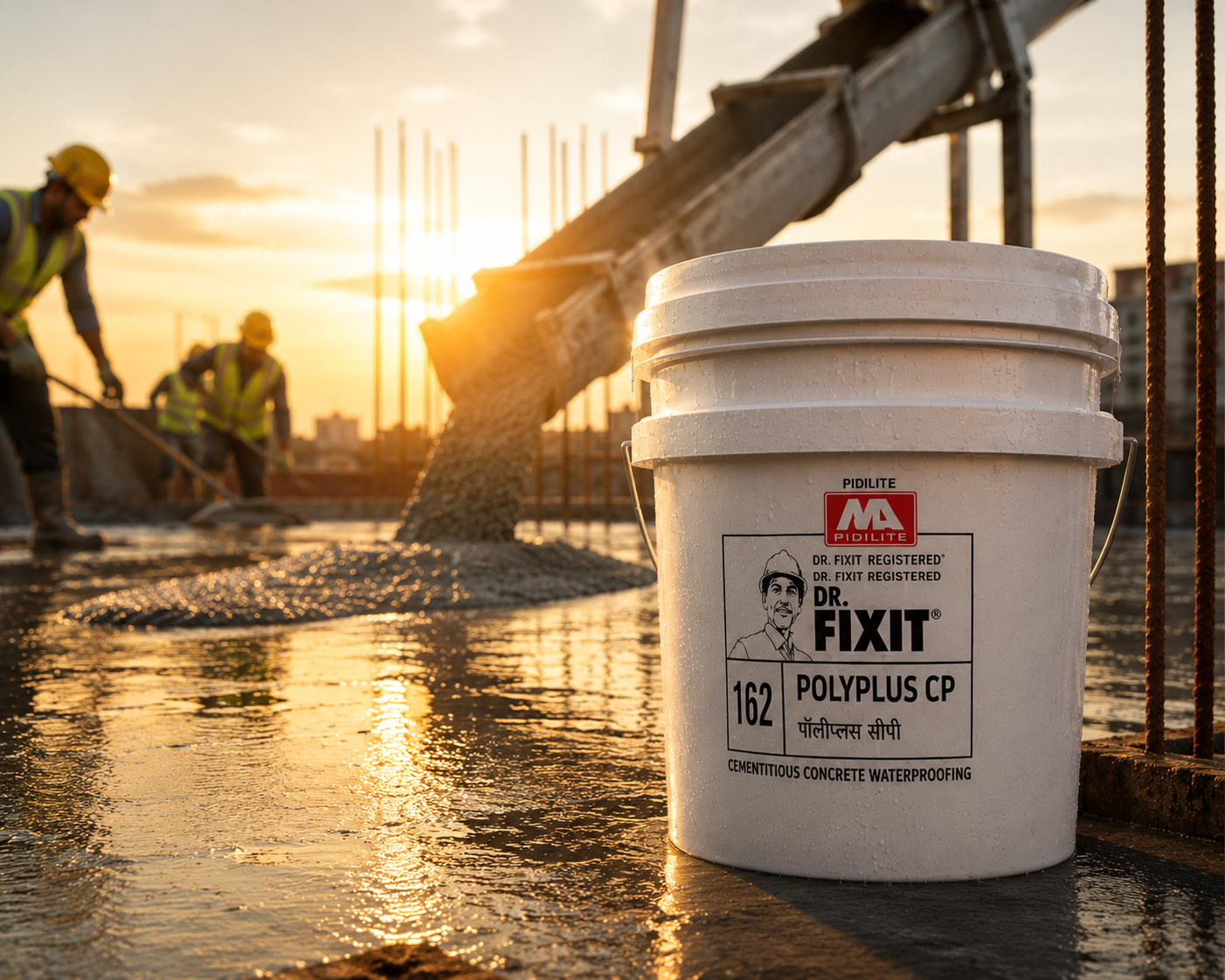 Polyplus CP Admix by Dr. Fixit — concrete waterproofing admixture for water tanks, basements, swimming pools and underground structures




