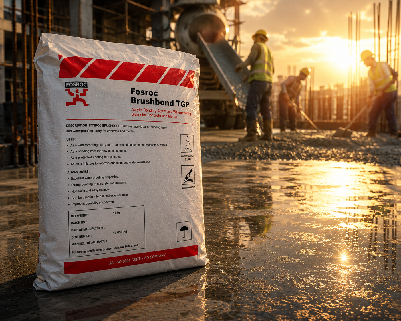 Fosroc Brushbond TGP — trusted construction chemical for permanent crystalline waterproofing of tunnels, foundations and underground structures in India




