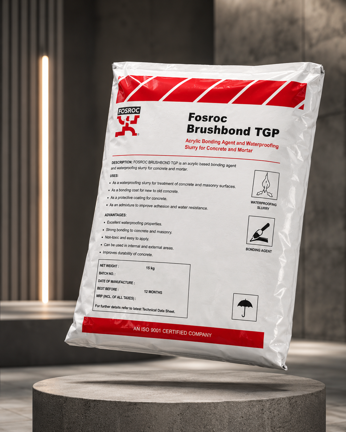 Fosroc Brushbond TGP — reliable crystalline waterproofing material preferred by contractors for consistent and durable on-site performance



