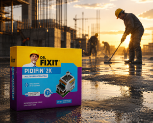 Dr. Fixit Pidifin 2K — trusted two-component cementitious waterproofing coating preferred by contractors for consistent on-site performance in India




