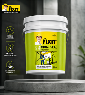 Dr. Fixit 604 Primeseal — water-based acrylic emulsion primer by Pidilite for sealing porous masonry surfaces before waterproof topcoats




