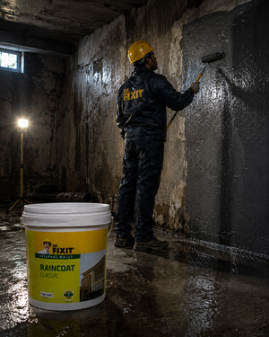 Dr. Fixit RAINCOAT Classic — UV resistant waterproof coating for exterior walls, brick, concrete and plastered surfaces across India
