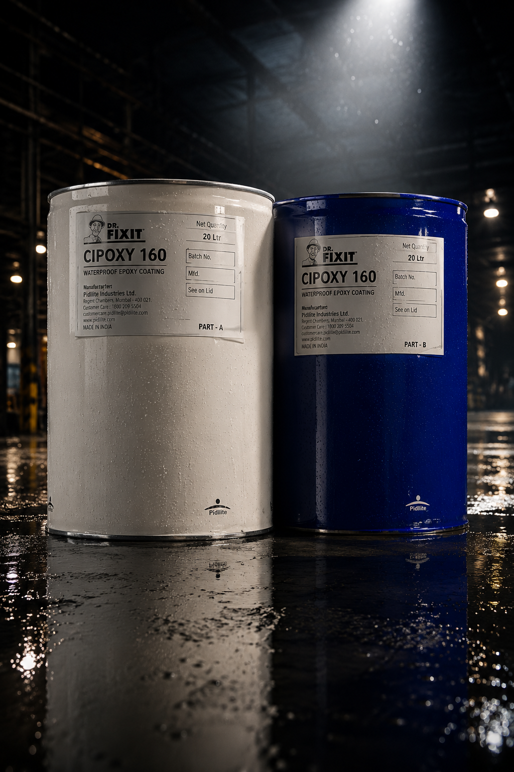 Dr Fixit CIPOXY 16D packaging — epoxy-based waterproofing chemicals for bathroom basement and water tank waterproofing India
