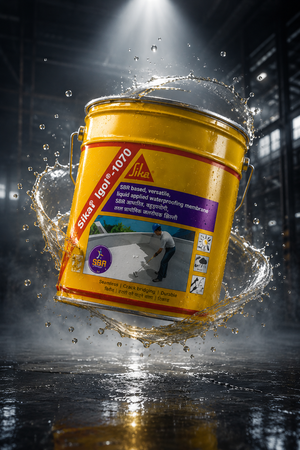 SIKALASTIC 450I flexible waterproof coating application — Sika India PU elastomeric waterproofing chemical for contractors
