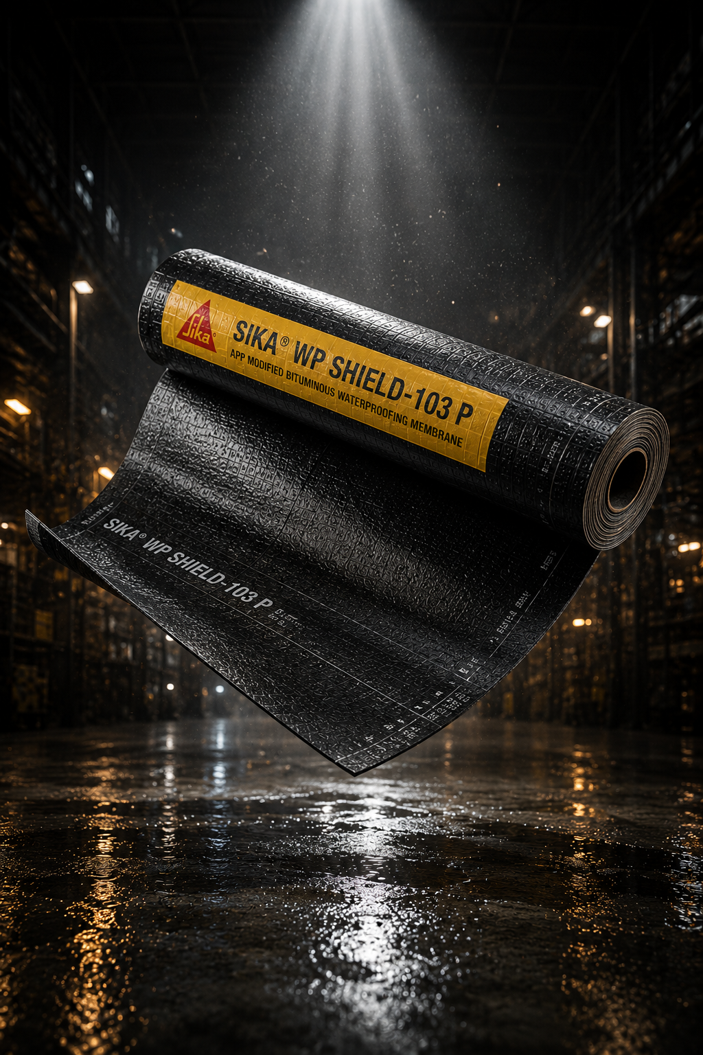 Sika WP Shield 103 P torch applied on rooftop terrace — APP bituminous waterproofing membrane seamless bonded layer India
