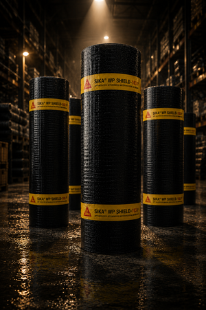 Sika WP Shield 103 P installation on basement raft slab — APP modified bitumen waterproofing membrane for contractors India
