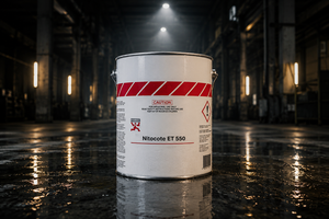 Nitocote ET 550 Fosroc product packaging — epoxy tar protective coating for concrete tank marine sewage waterproofing India
